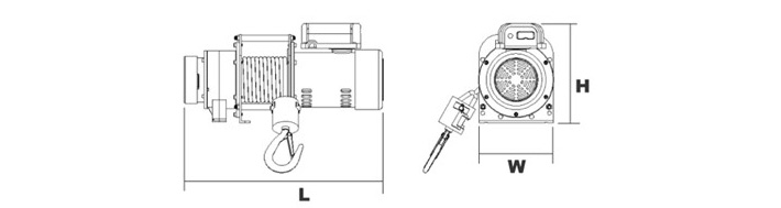 DU-201小型卷?yè)P(yáng)機(jī)產(chǎn)品尺寸圖